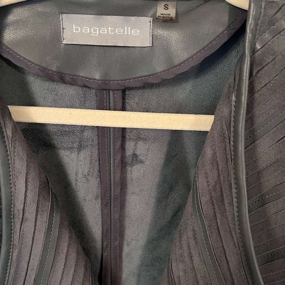 Bagatelle Gray Faux Leather Suede Jacket Moto Small - Picture 4 of 5